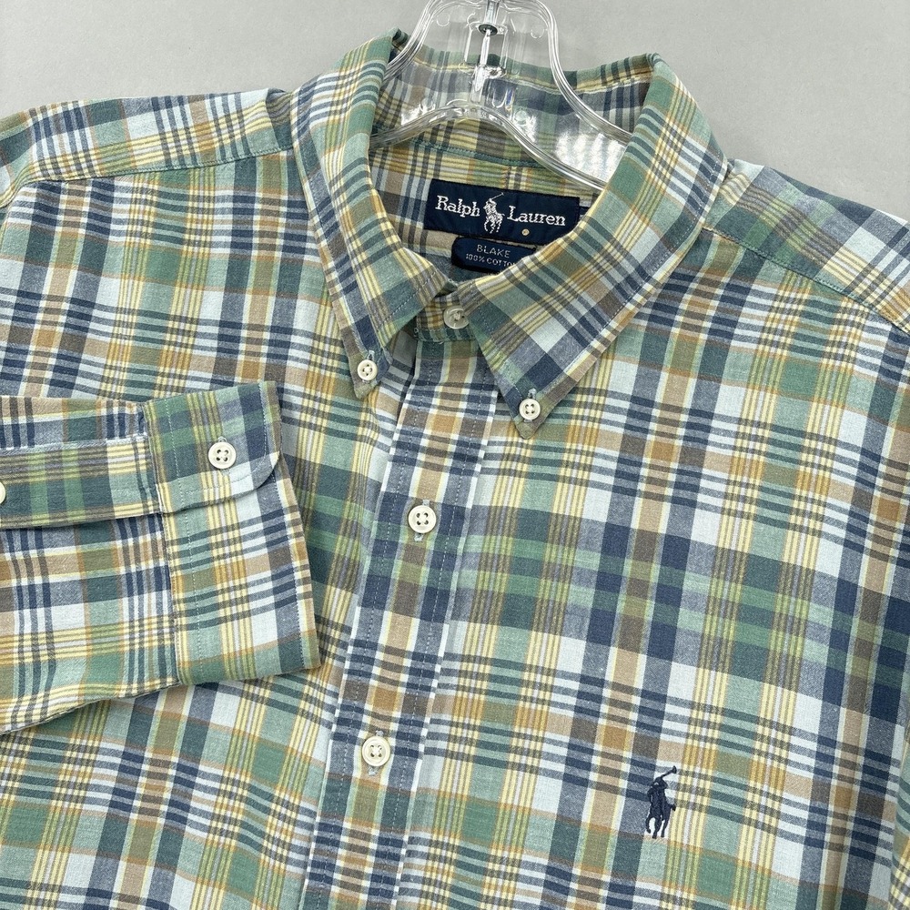 Ralph Lauren Shirt Mens XL Multicolor Plaid Blake Button Down Long Sleeve Cotton